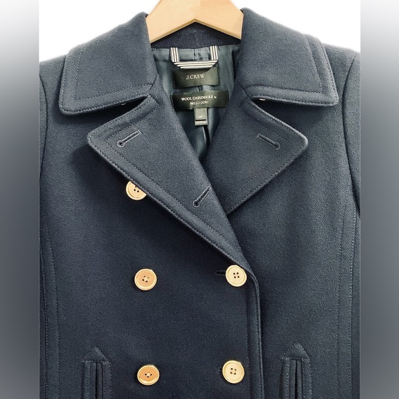 J. Crew Navy Wool Cashmere Peacoat - Picture 2 of 7